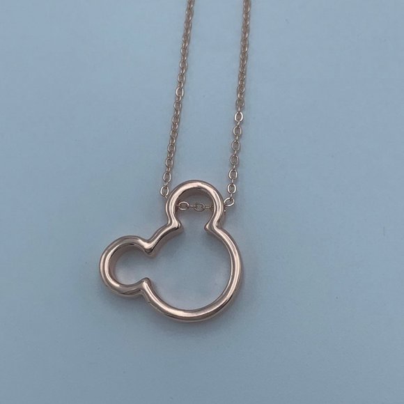 Mouse Ear Necklace Rose Gold - Picture 1 of 5